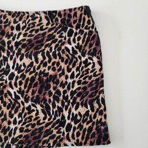 Vintage Cheetah Print Corduroy Mini Skirt Size 9/10